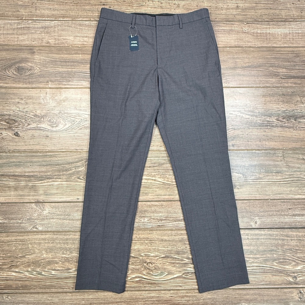 J.Crew Mens Size 30x30 Thompson Pant Grey Four Season Micro Check Wool Blend NWT